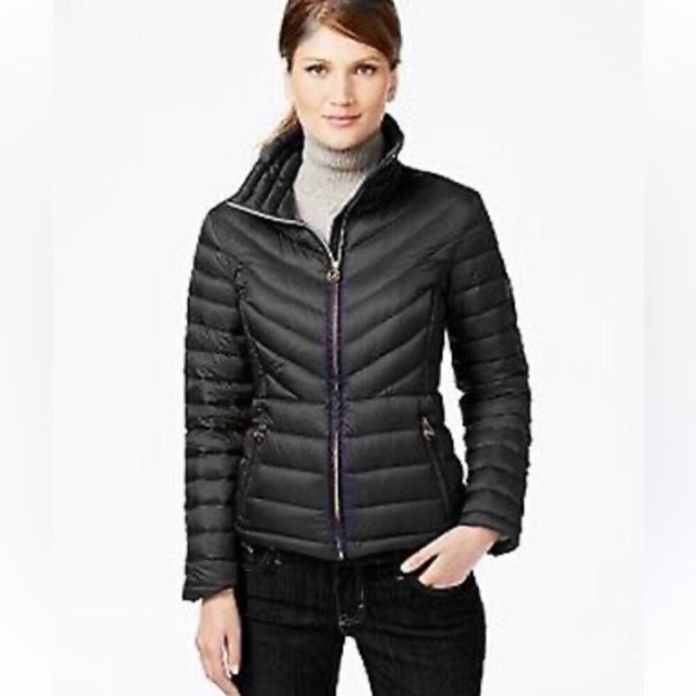 Michael Kors Women's  Packable Puffer Coat Jacket Size Small Black